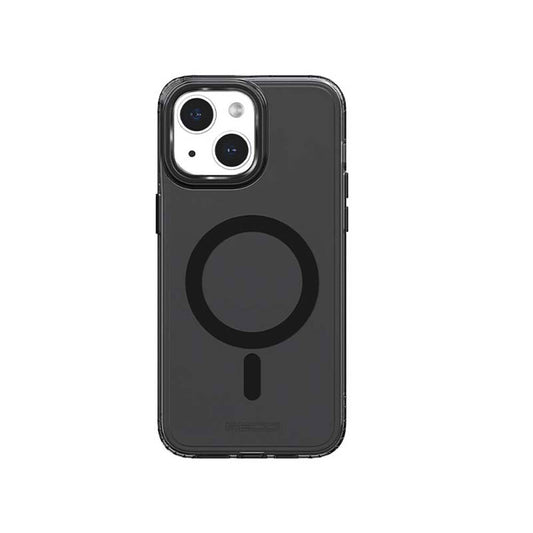 Apple iPhone 15 Kılıf Magsafe Şarj Özellikli Saydam Arka Yüzey Recci Crystal Color Serisi Kapak Siyah