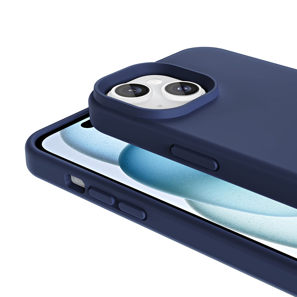 Apple iPhone 15 Kılıf M-safe Şarj Özellikli Sıvı Teknolojili Silinebilir Sert Zore Kivi Kapak Titanyum-Gri