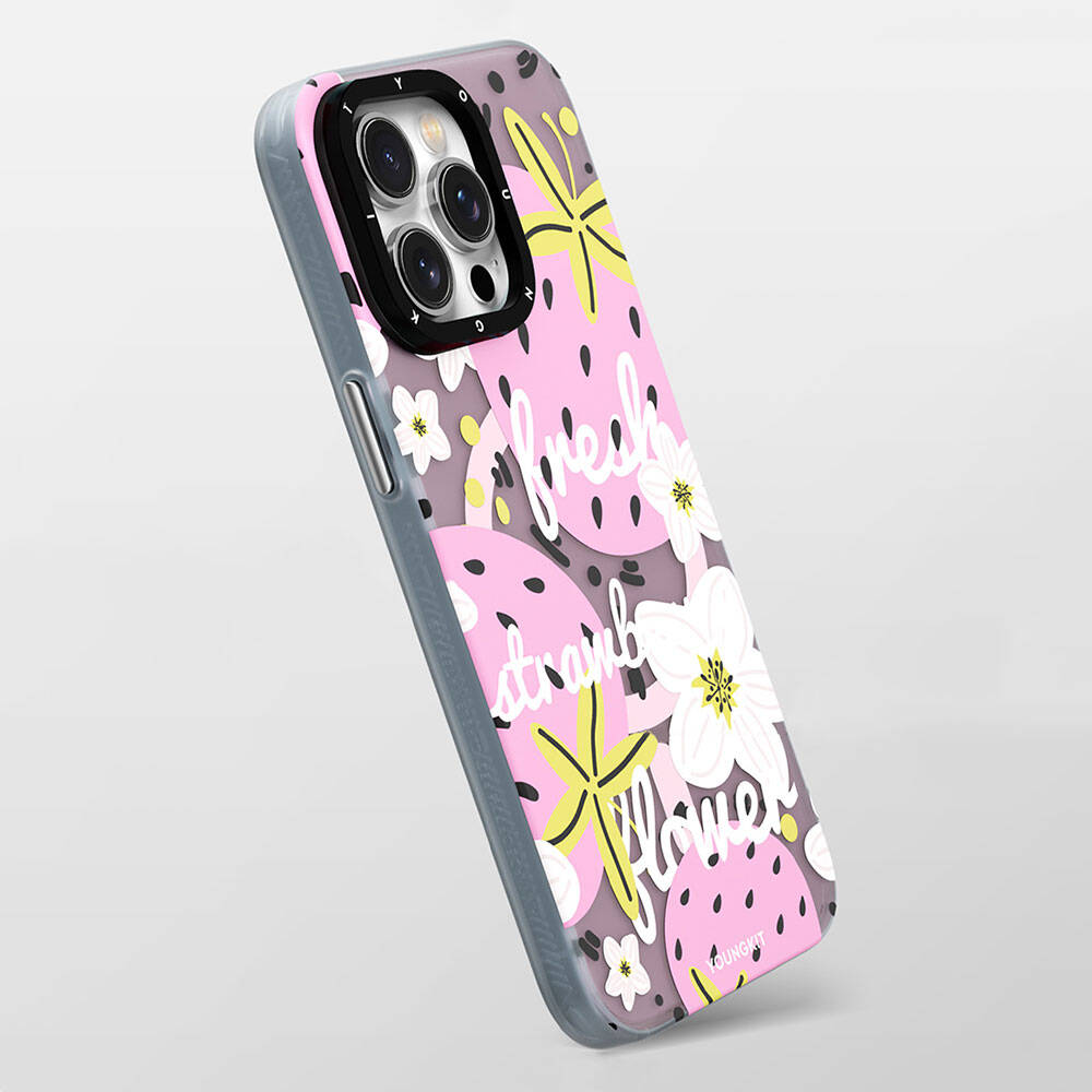 Apple iPhone 15 Kılıf Magsafe Şarj Özellikli Yaz Meyvesi Desenli Youngkit Fruity Flavour Serisi Kapak Turkuaz