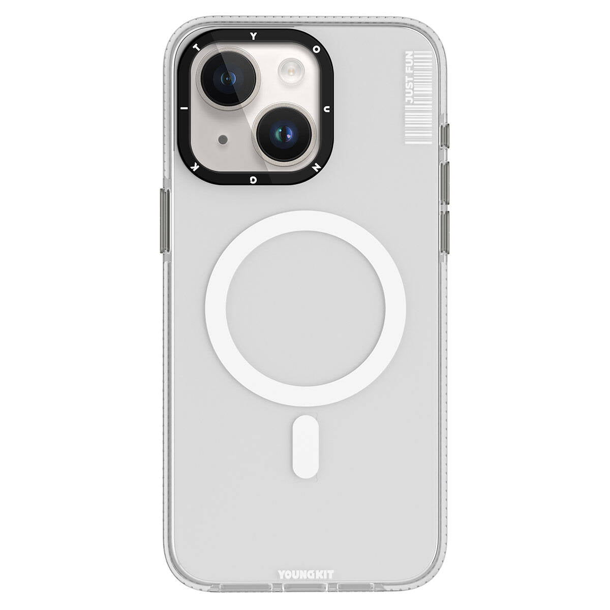 Apple iPhone 15 Kılıf Magsafe Şarj Özellikli YoungKit Crystal Color Serisi Kapak Mavi