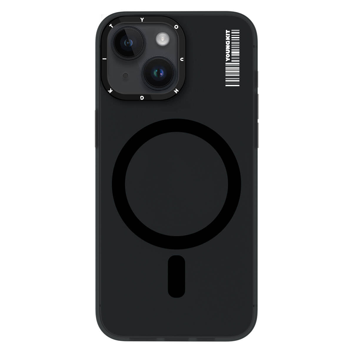 Apple iPhone 15 Kılıf Magsafe Şarj Özellikli Youngkit Hidden Sand Serisi Kapak Siyah