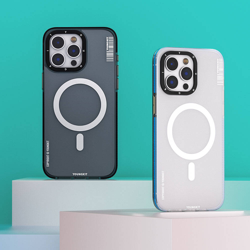 Apple iPhone 15 Kılıf Magsafe Şarj Özellikli Youngkit Jiansha Serisi Kapak Pembe