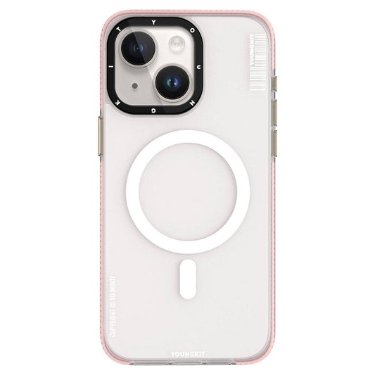 Apple iPhone 15 Kılıf Magsafe Şarj Özellikli Youngkit Jiansha Serisi Kapak Pembe