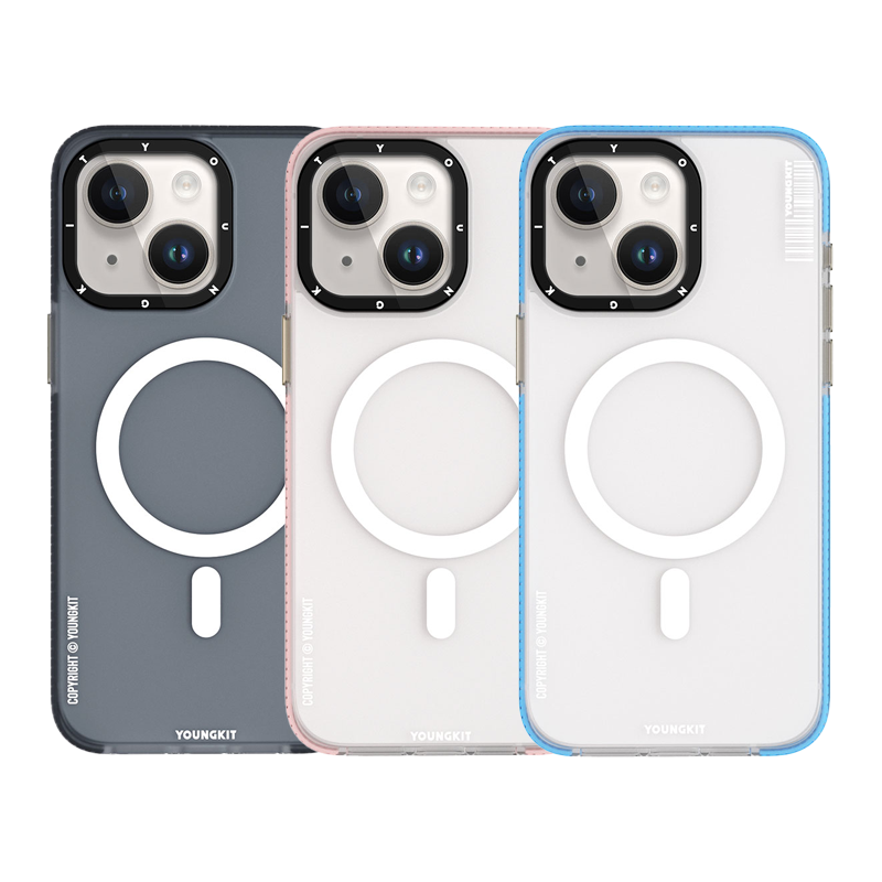 Apple iPhone 15 Kılıf Magsafe Şarj Özellikli Youngkit Jiansha Serisi Kapak Siyah