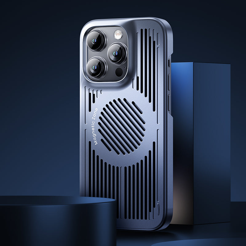 Apple iPhone 15 Kılıf Magsafe Şarj ve Soğutucu Özellikli Benks Biliz Kapak Gri