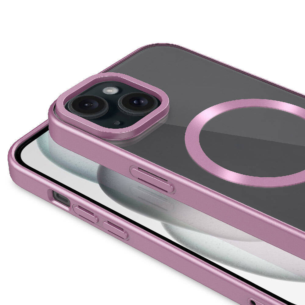 Apple iPhone 15 Kılıf Mat Tasarımlı M-safe Wireless Şarj Özellikli Zore Mat Setro Kapak Titanyum