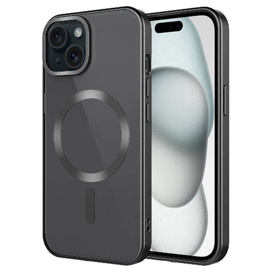 Apple iPhone 15 Kılıf Mat Tasarımlı M-safe Wireless Şarj Özellikli Zore Mat Setro Kapak Siyah