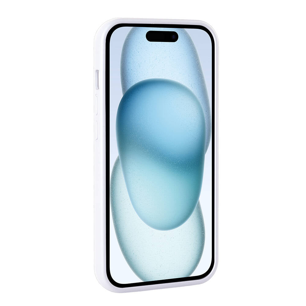 Apple iPhone 15 Kılıf Parlak Taşlı Tasarım Zore Pırlanta Kapak Beyaz