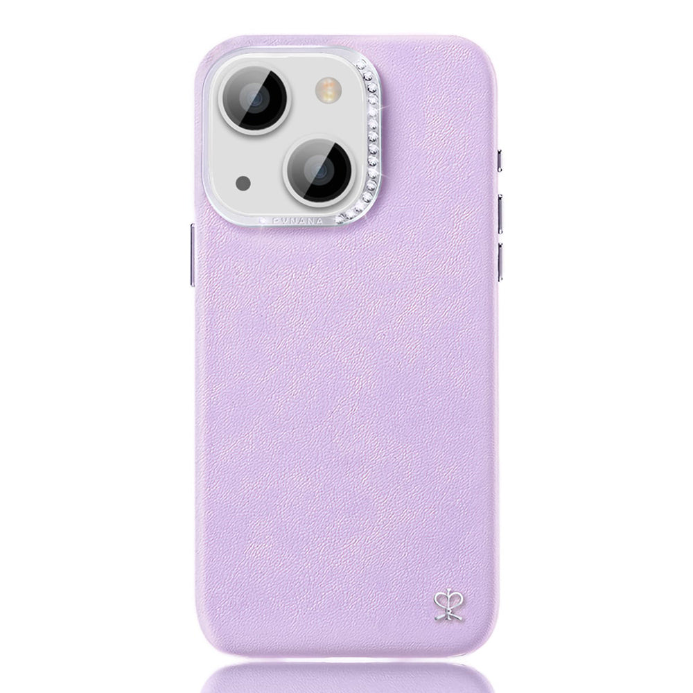 Apple iPhone 15 Kılıf Suni Deri Tasarımlı Pynana Starry Serisi Kapak Pembe