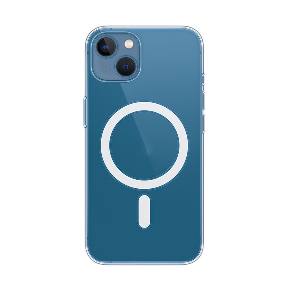 Apple iPhone 15 Kılıf Zore M-safe Şarj Özellikli Şeffaf Tek Kamera Çerçeveli Porto Kapak Renksiz