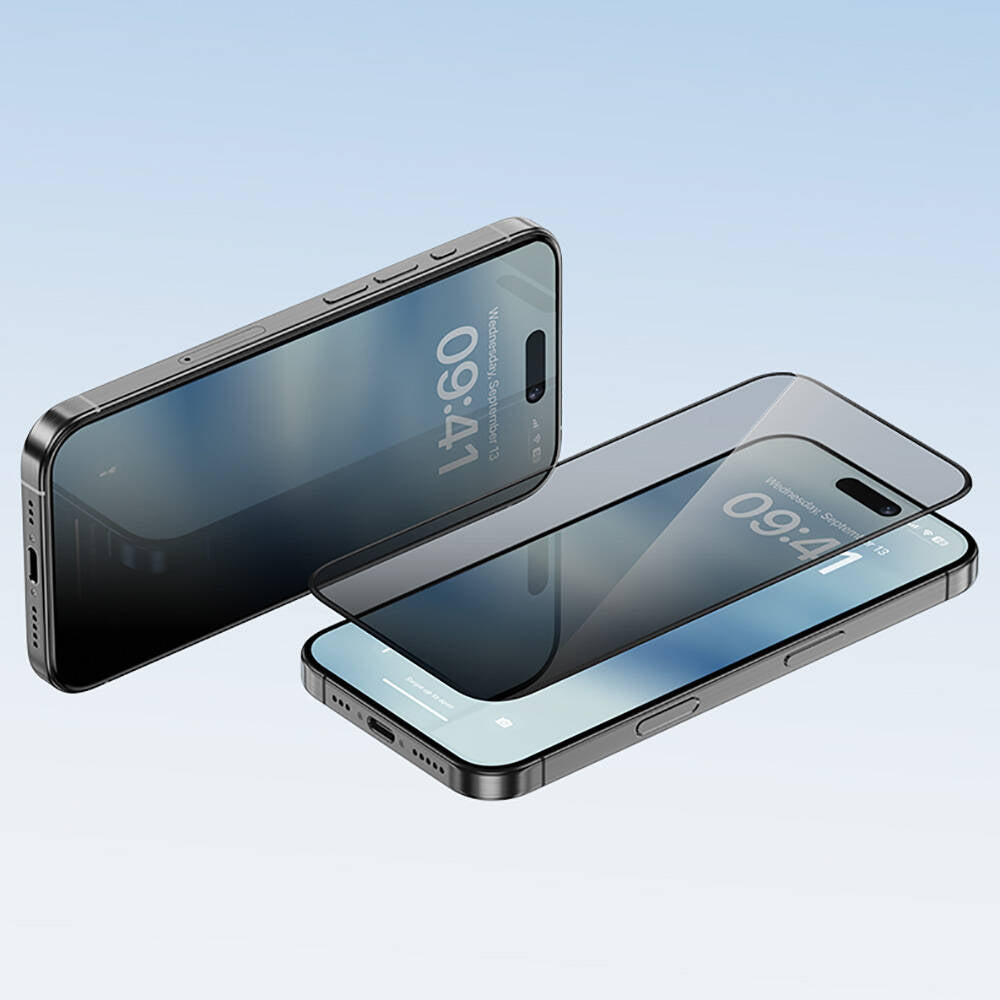 Apple iPhone 15 Plus Benks Ultra Shield 0.4mm Privacy Ekran Koruyucu + Kolay Uygulama Aparatlı Siyah