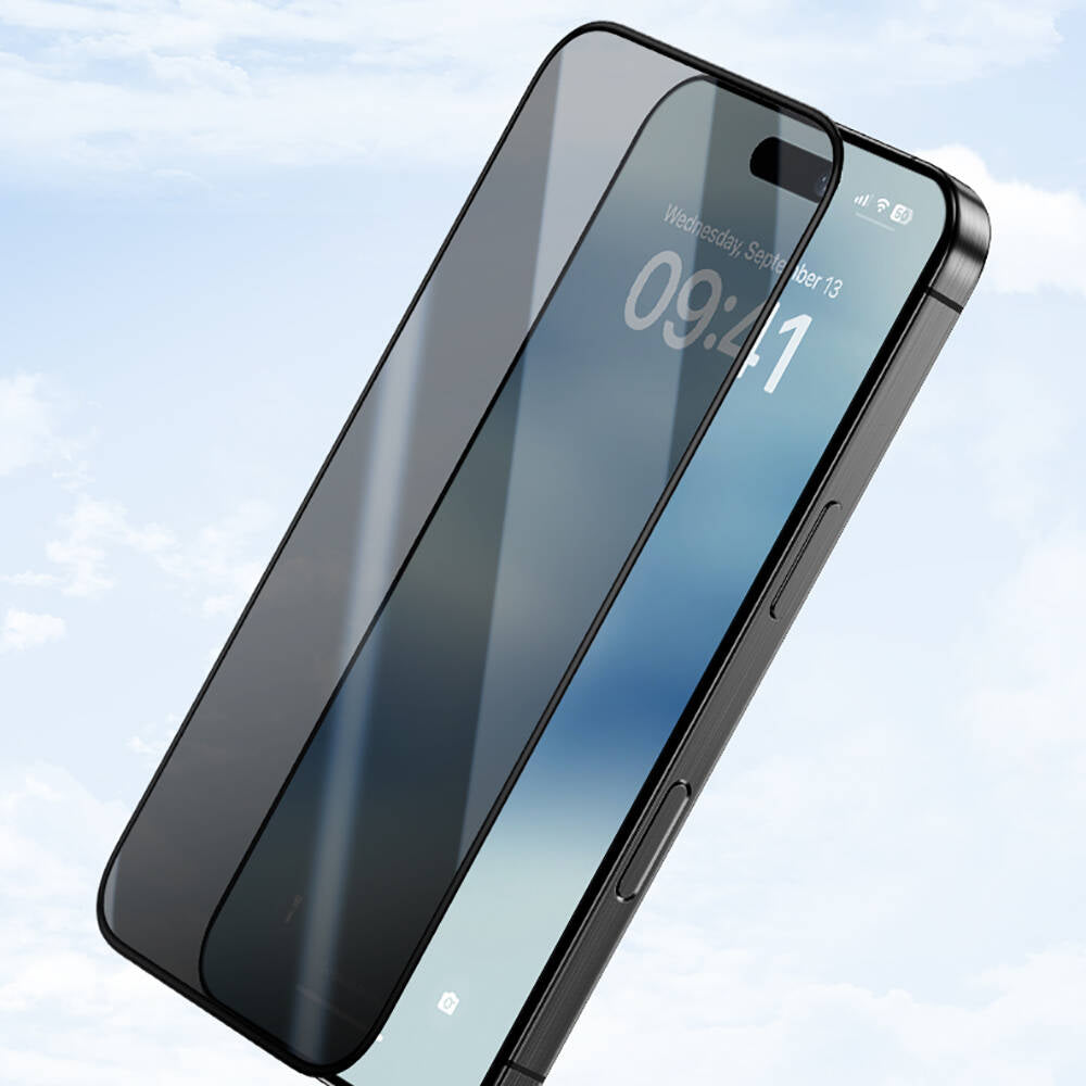 Apple iPhone 15 Plus Hidrofobik Ve Oleofobik Özellikli Benks Privacy Air Shield 0.4mm Ekran Koruyucu 10'lu Paket Şeffaf