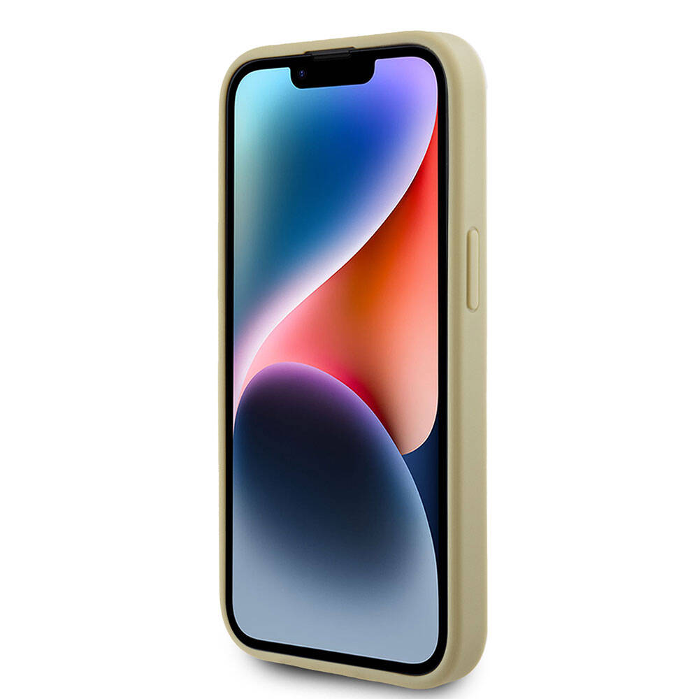 Apple iPhone 15 Plus Kılıf Guess Orjinal Lisanslı 4G Büyük Metal Logolu Glitter Kapak Pembe