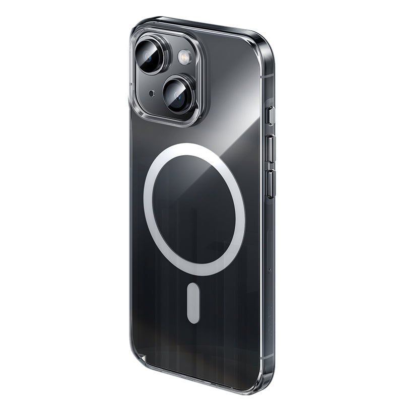 Apple iPhone 15 Plus Kılıf Magsafe Şarj Özellikli Benks Crystal Serisi Şeffaf Kapak Renksiz