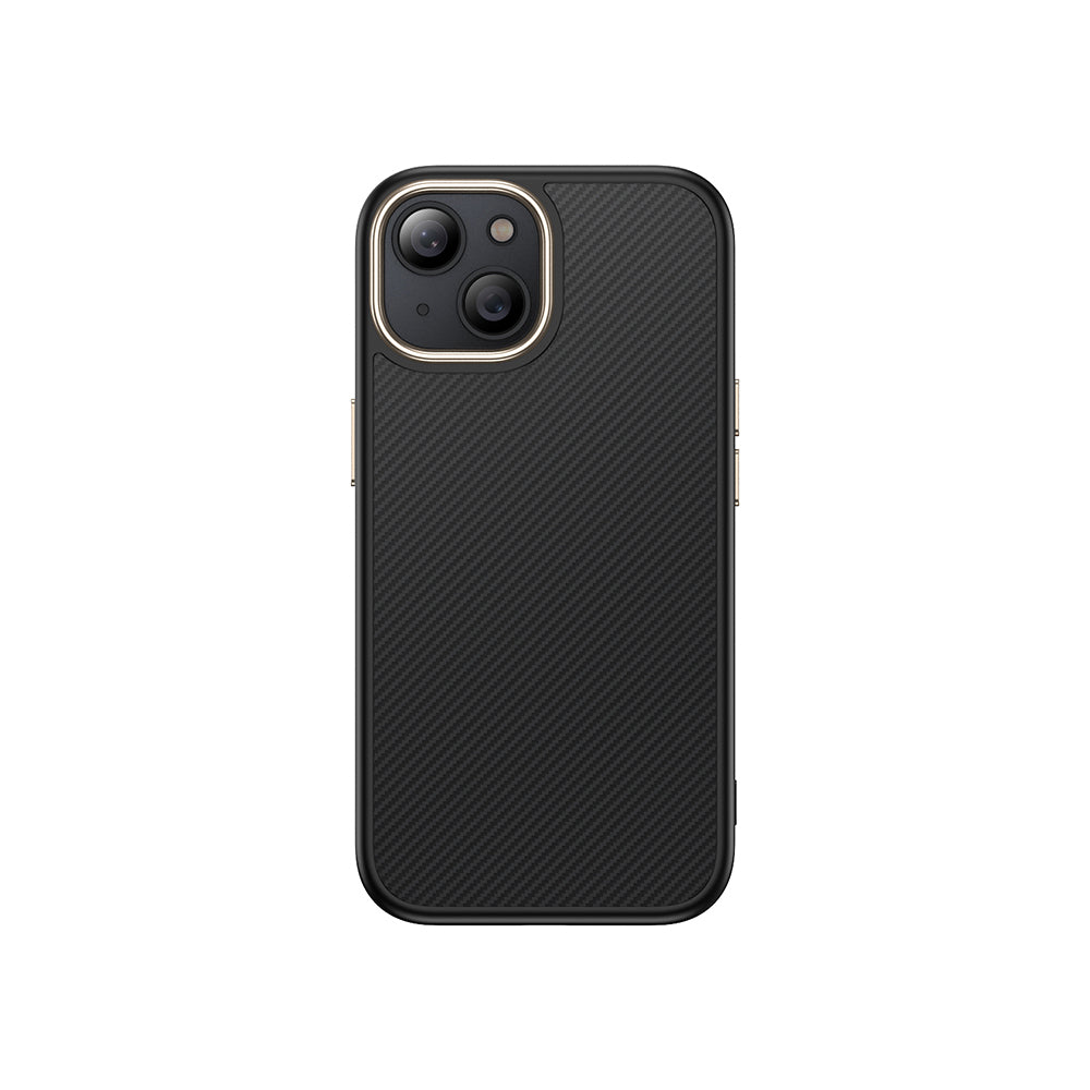 Apple iPhone 15 Plus Kılıf M-safe Şarj Özellikli Karbon Fiber Görünümlü Zore Antina Kapak Siyah-Gri