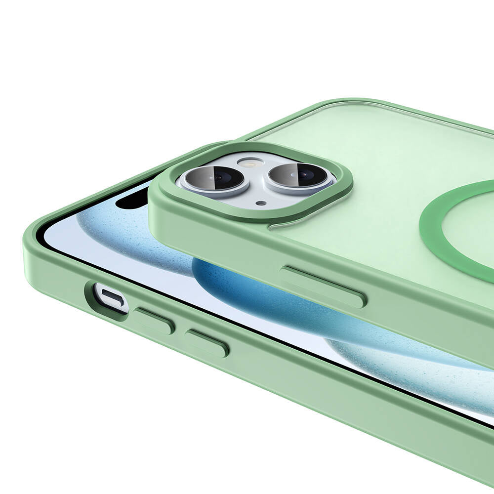 Apple iPhone 15 Plus Kılıf M-safe Şarj Özellikli Mat Arka Yüzey Zore Sio Kapak Koyu Mor