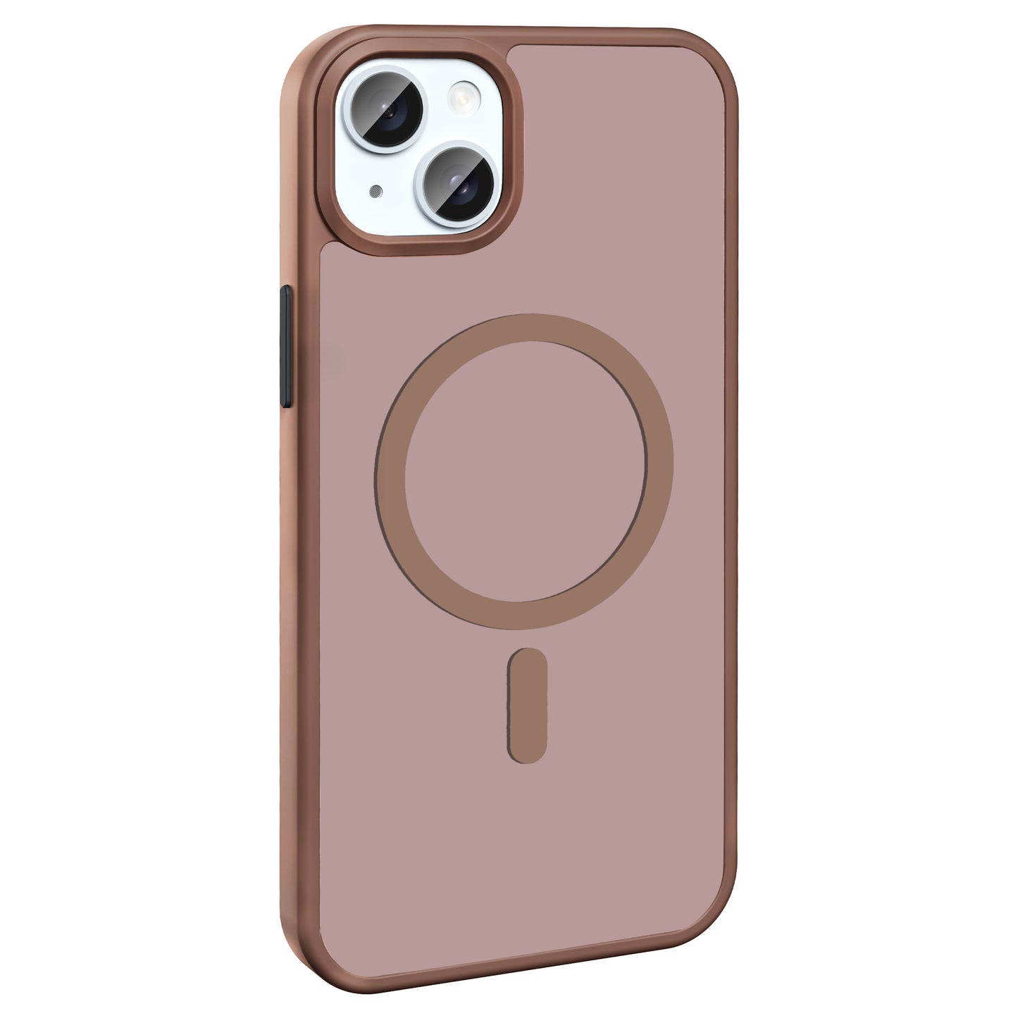 Apple iPhone 15 Plus Kılıf M-safe Şarj Özellikli Mat Arka Yüzey Zore Sio Kapak Kahverengi