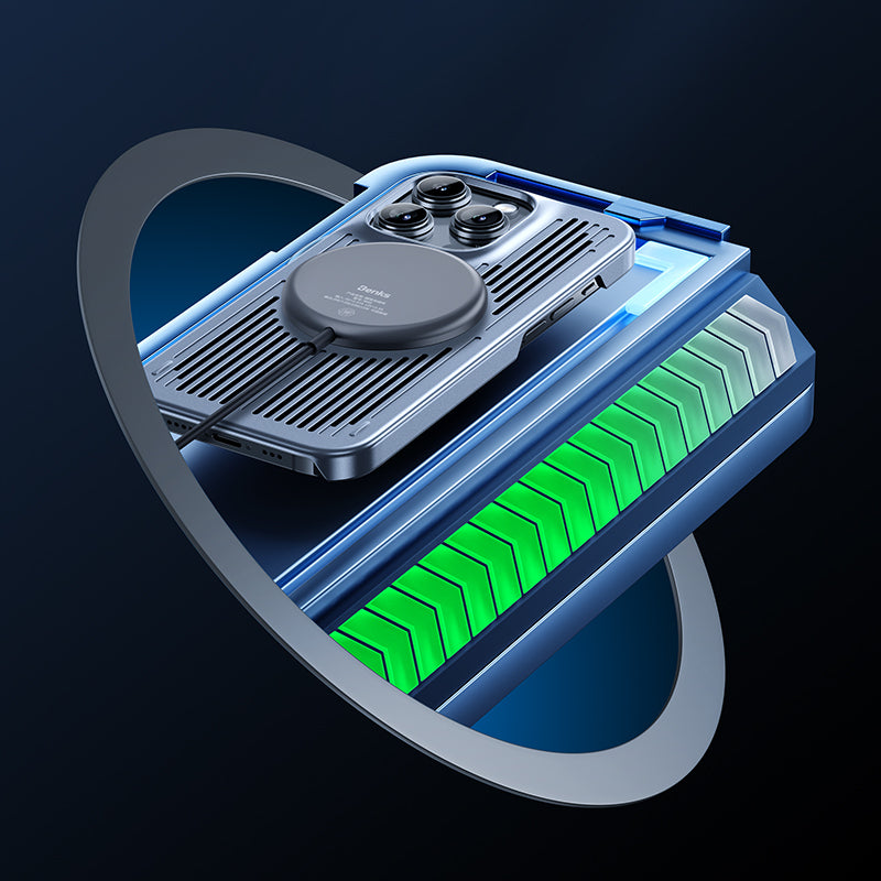 Apple iPhone 15 Plus Kılıf Magsafe Şarj ve Soğutucu Özellikli Benks Biliz Kapak Gri