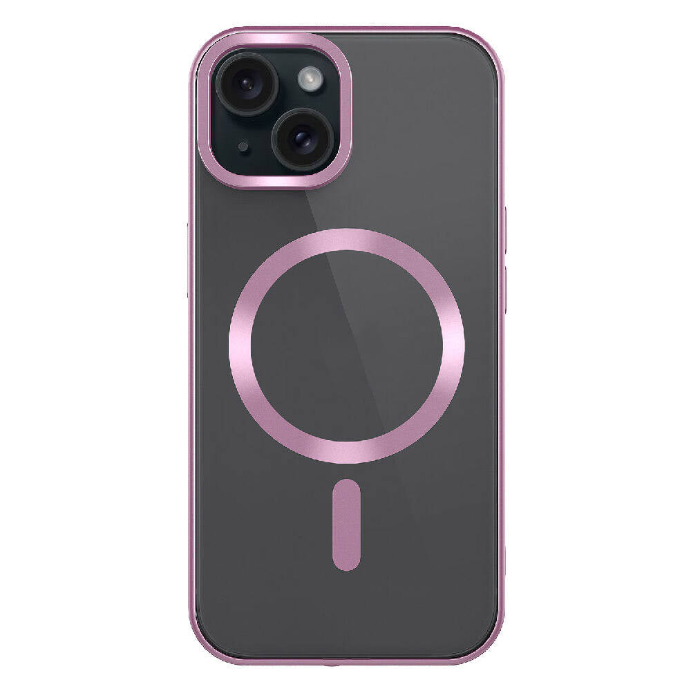 Apple iPhone 15 Plus Kılıf Mat Tasarımlı M-safe Wireless Şarj Özellikli Zore Mat Setro Kapak Pembe