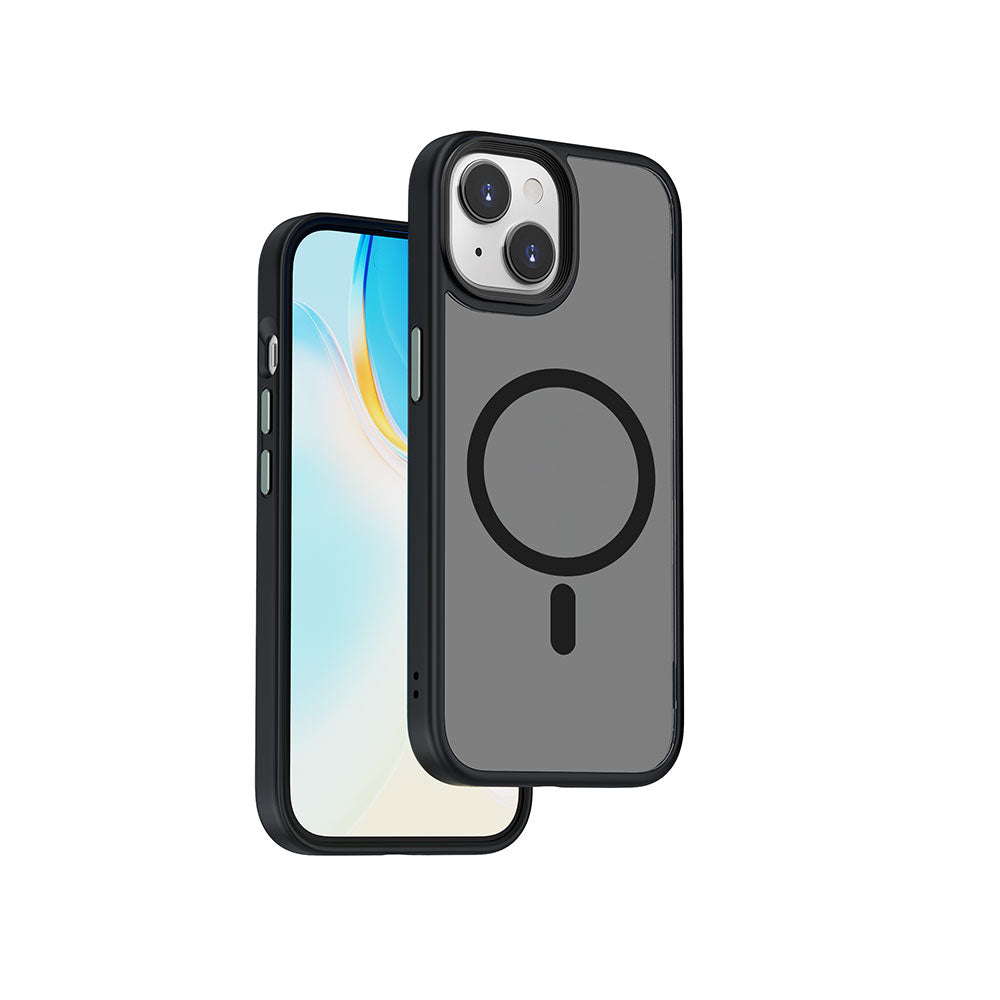 Apple iPhone 15 Plus Kılıf Wiwu FGG-011 Magsafe Şarj Özellikli Kamera Korumalı Kapak Mavi