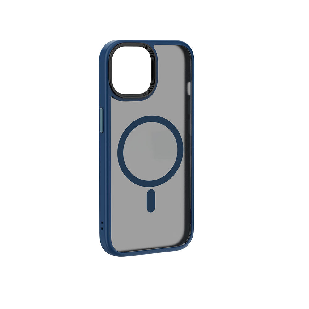 Apple iPhone 15 Plus Kılıf Wiwu FGG-011 Magsafe Şarj Özellikli Kamera Korumalı Kapak Mavi