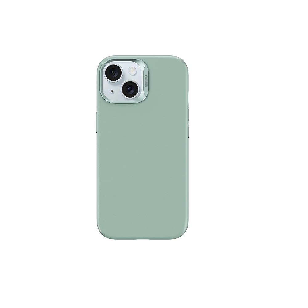 Apple iPhone 15 Plus Kılıf Wiwu SP-019 Magsafe Şarj Özellikli Vegan Leather Deri Kapak Siyah