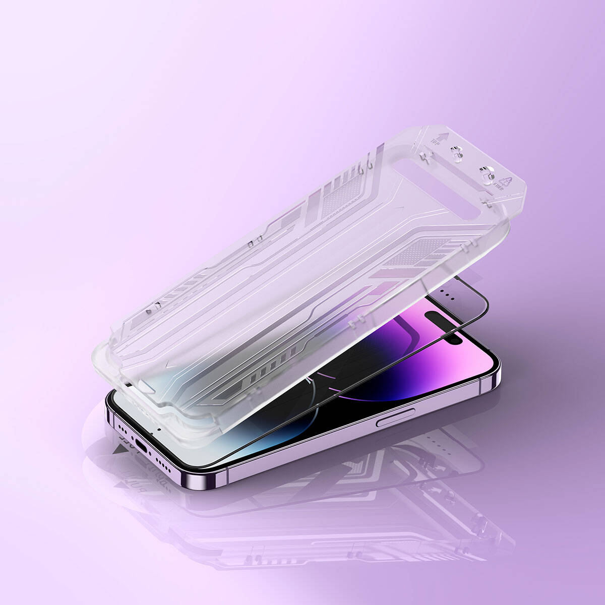 Apple iPhone 15 Plus Wiwu SQ-005 Easy İnstall iVista Super Hardness Ekran Koruyucu Siyah