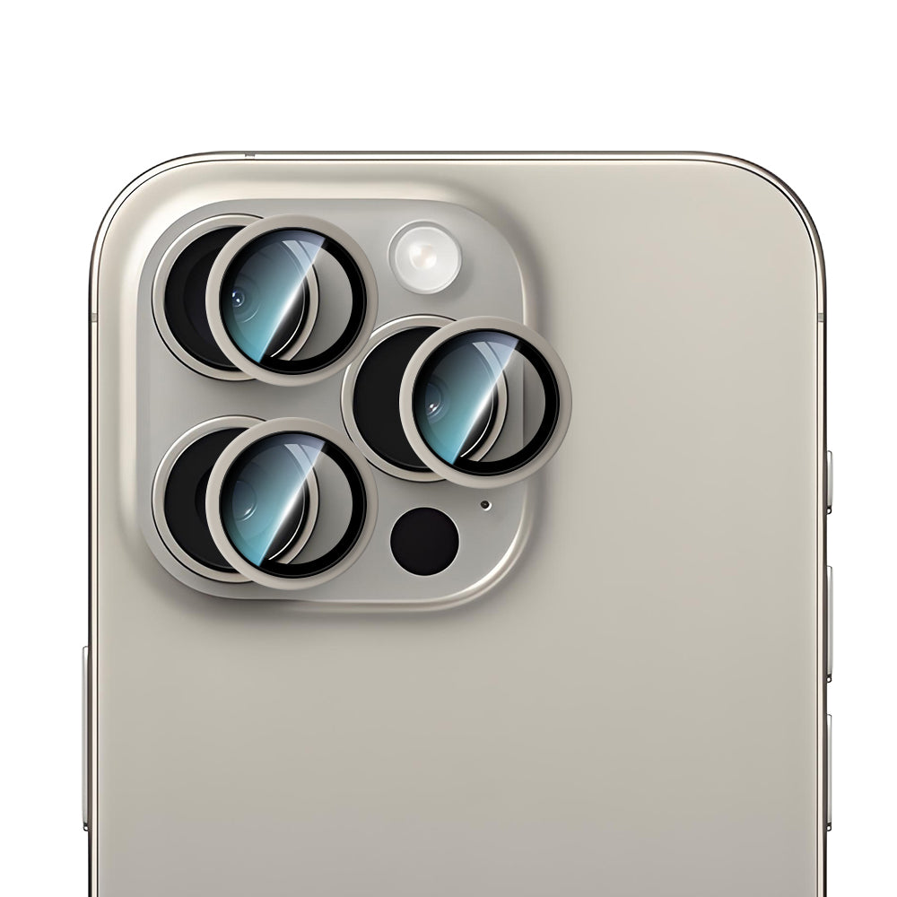 Apple iPhone 15 Pro CaseWorld Alloy Serisi Oleofobik Anti Reflective Kamera Lens Koruyucu