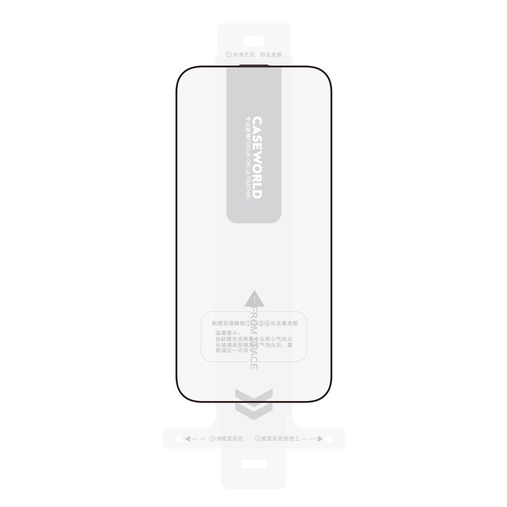 Apple iPhone 15 Pro CaseWorld Armor Serisi 0.15mm 3D Temperli Cam Ekran Koruyucu + Uygulama Aparatlı Şeffaf