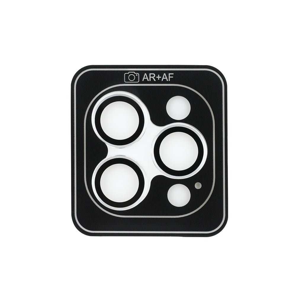 Apple iPhone 15 Pro Guess Orjinal Lisanslı Metal Kamera Lens Koruyucu Gümüş