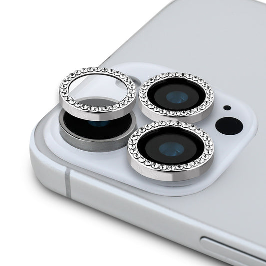 Apple iPhone 15 Pro Guess Orjinal Lisanslı Rhinestone Taşlı Lens Koruyucu