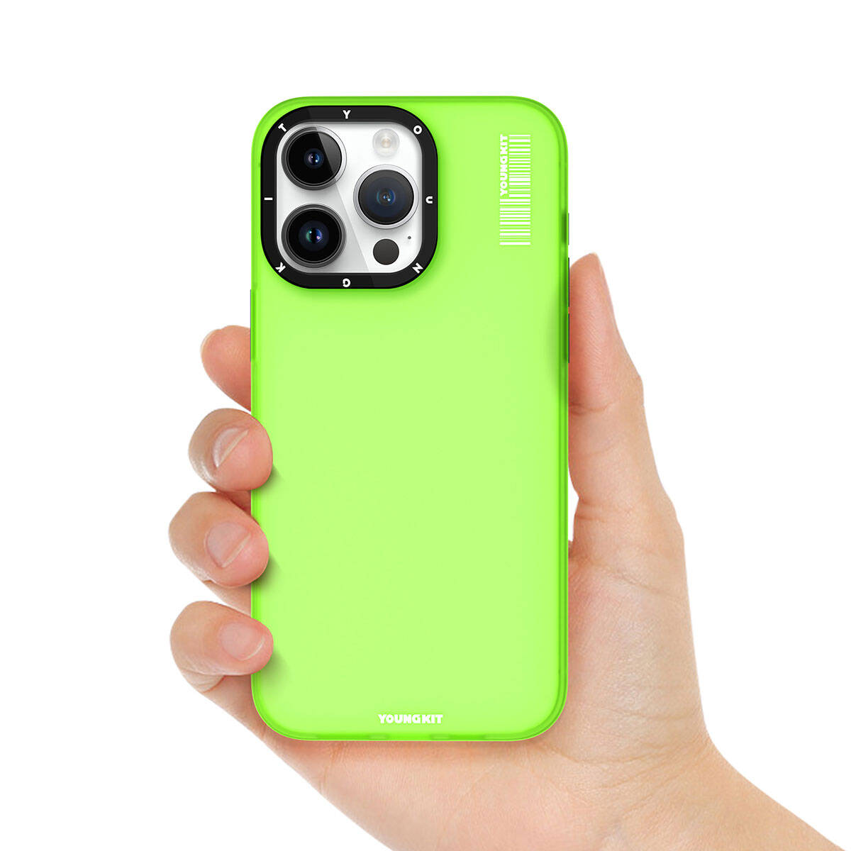 Apple iPhone 15 Pro Kılıf Buzlu Mat Tasarım Youngkit Hidden Sand Serisi Kapak Yeşil