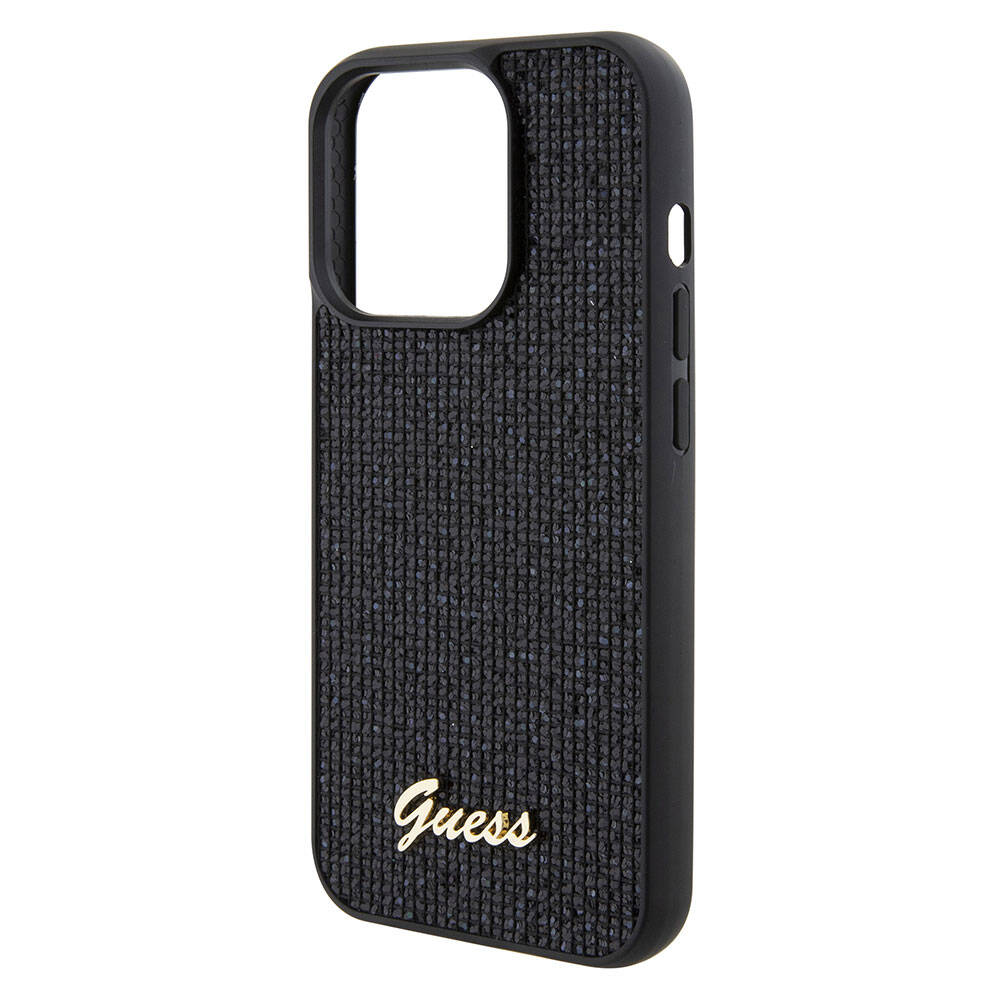 Apple iPhone 15 Pro Kılıf Guess Orjinal Lisanslı Yazı Logolu Disco Script Metal Kapak Gold