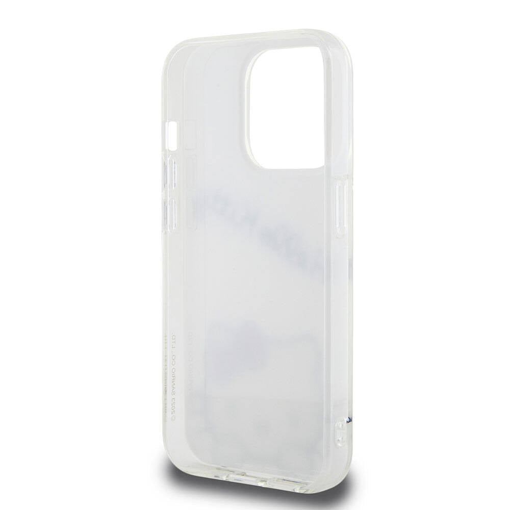 Apple iPhone 15 Pro Kılıf Hello Kitty Orjinal Lisanslı Askılı Yazı ve İkonik Logolu Daydreaming Kapak Beyaz