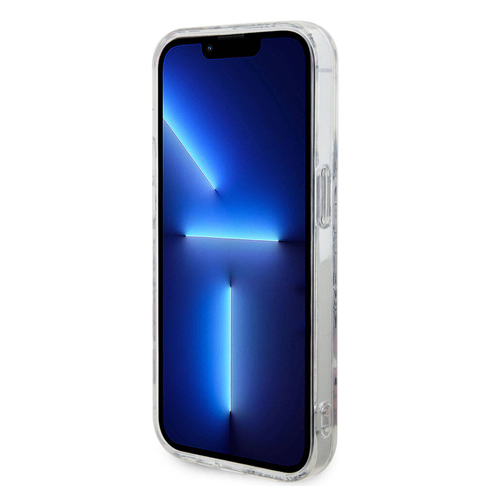 Apple iPhone 15 Pro Kılıf Hello Kitty Orjinal Lisanslı İkonik Logolu Etiket Graffiti Kapak Beyaz