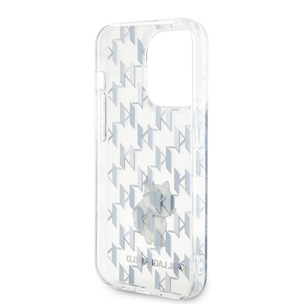 Apple iPhone 15 Pro Kılıf Karl Lagerfeld IML C Monogram Orjinal Lisanslı Kapak Pembe