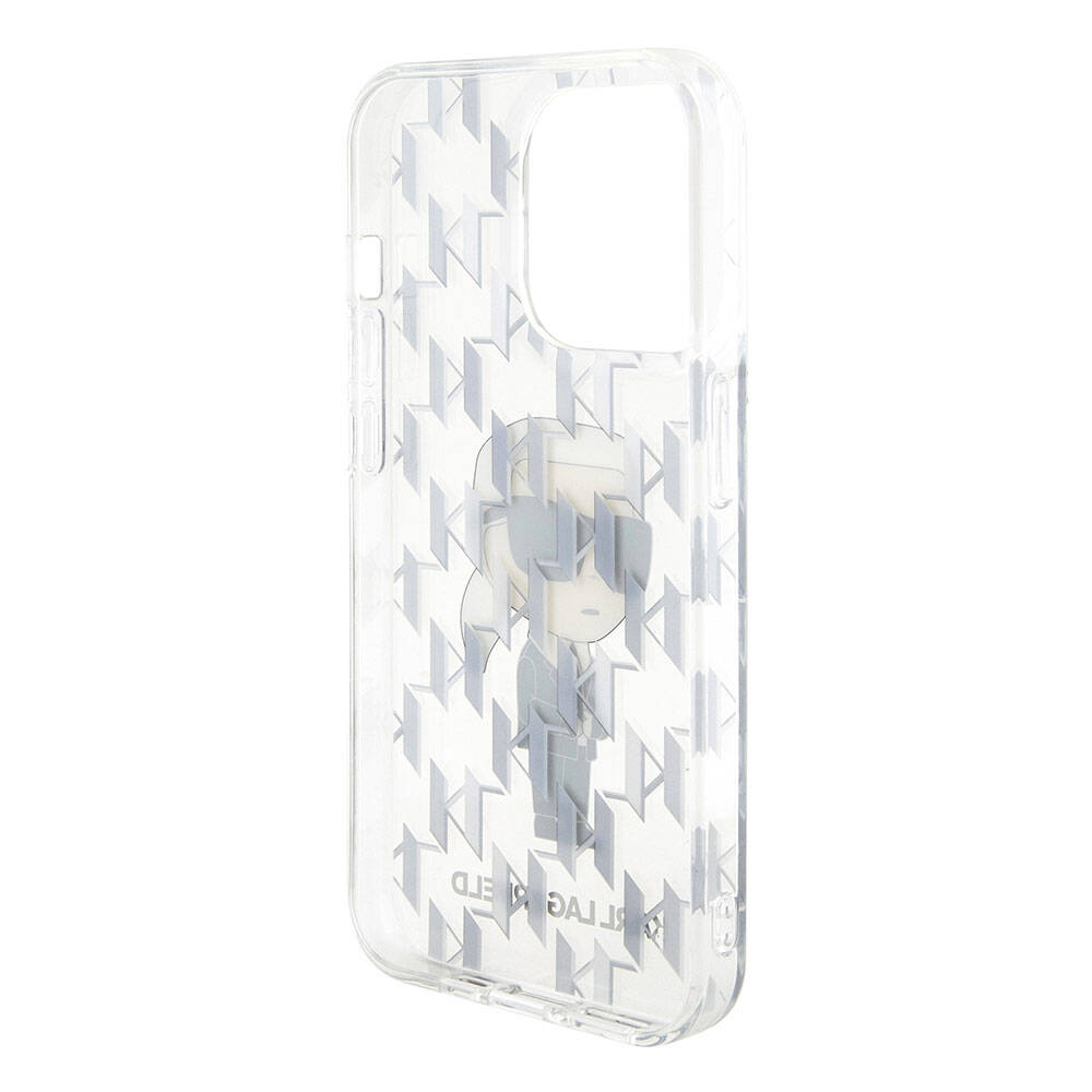 Apple iPhone 15 Pro Kılıf Karl Lagerfeld IML İkonik Monogram Orjinal Lisanslı Kapak Renksiz