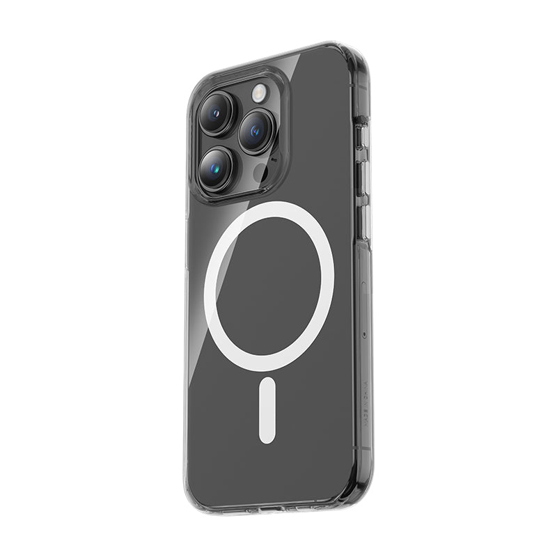 Apple iPhone 15 Pro Kılıf Magsafe Şarj Özellikli Benks Crystal Serisi Şeffaf Kapak Renksiz