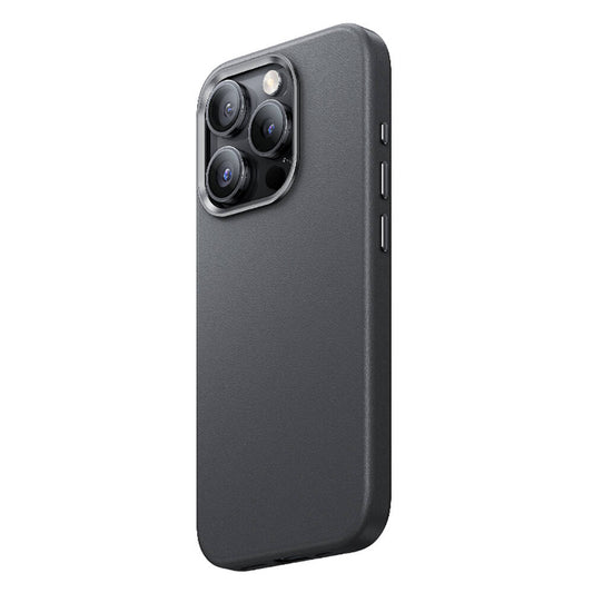 Apple iPhone 15 Pro Kılıf Magsafe Şarj Özellikli Benks Vintage Leather Kapak Gri