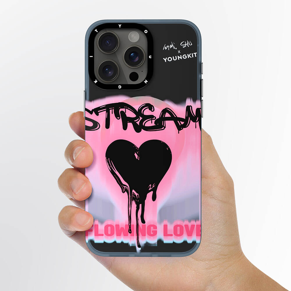 Apple iPhone 15 Pro Kılıf Magsafe Şarj Özellikli Shu Tasarımlı Youngkit Dreamland Serisi Kapak Pembe