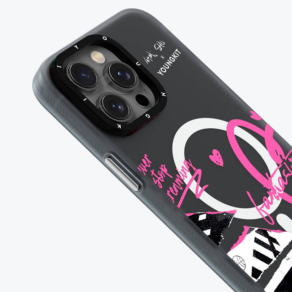 Apple iPhone 15 Pro Kılıf Magsafe Şarj Özellikli Shu Tasarımlı Youngkit Dreamland Serisi Kapak Pembe