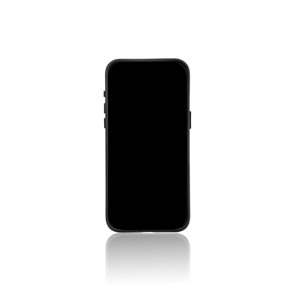 Apple iPhone 15 Pro Kılıf M-safe Şarj Özellikli Standlı Suni Deri Tasarımlı Pynana Dancing Circle Serisi Kapak Siyah