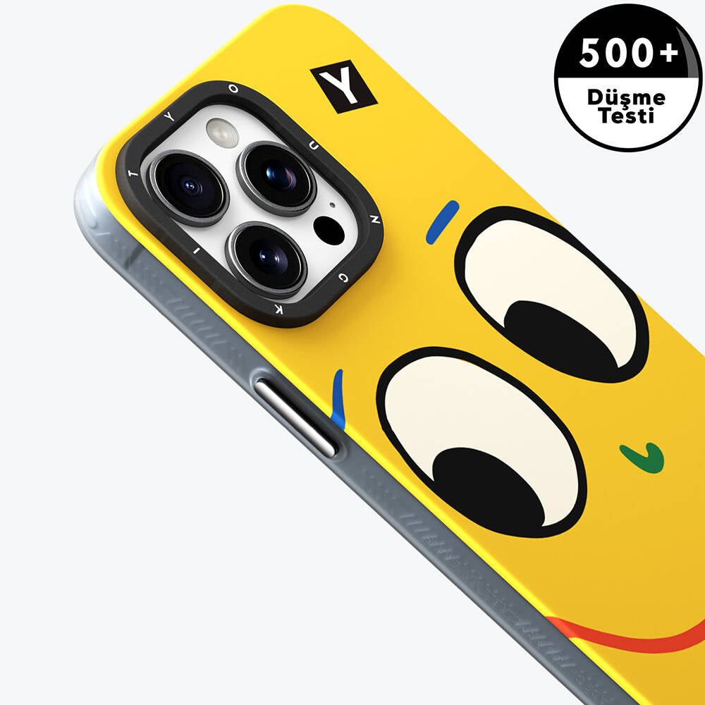 Apple iPhone 15 Pro Kılıf Magsafe Şarj Özellikli Sunshine Tasarımlı Youngkit Daily Happy Serisi Kapak Sarı