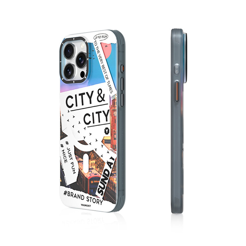 Apple iPhone 15 Pro Kılıf Magsafe Şarj Özellikli Youngkit A-City Serisi Kapak Pembe