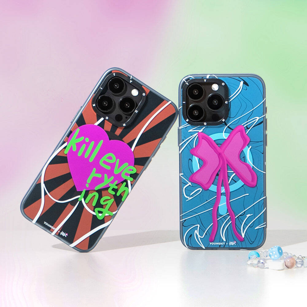 Apple iPhone 15 Pro Kılıf Magsafe Şarj Özellikli Youngkit Anti-Trend Serisi Kapak Mavi