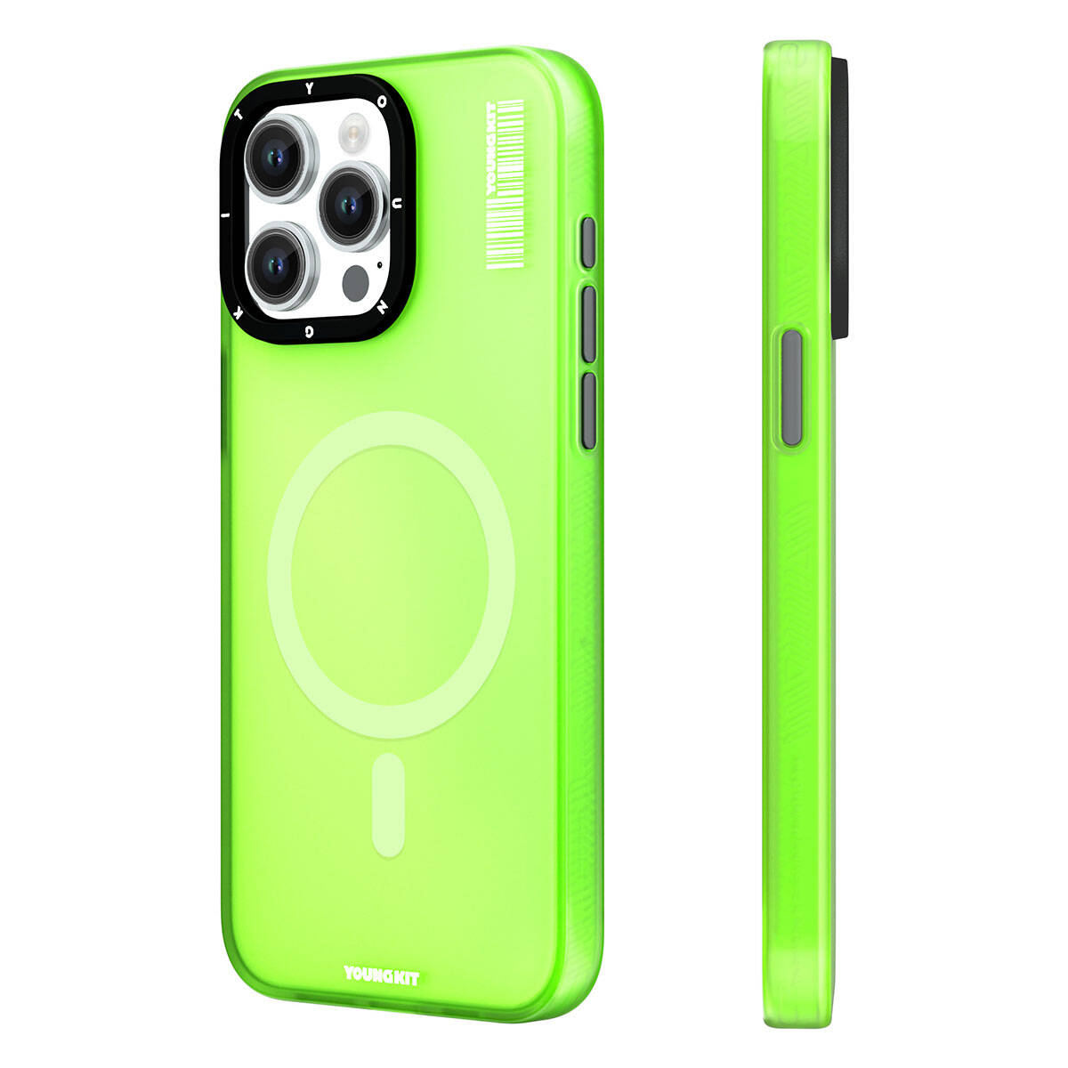 Apple iPhone 15 Pro Kılıf Magsafe Şarj Özellikli Youngkit Hidden Sand Serisi Kapak Siyah