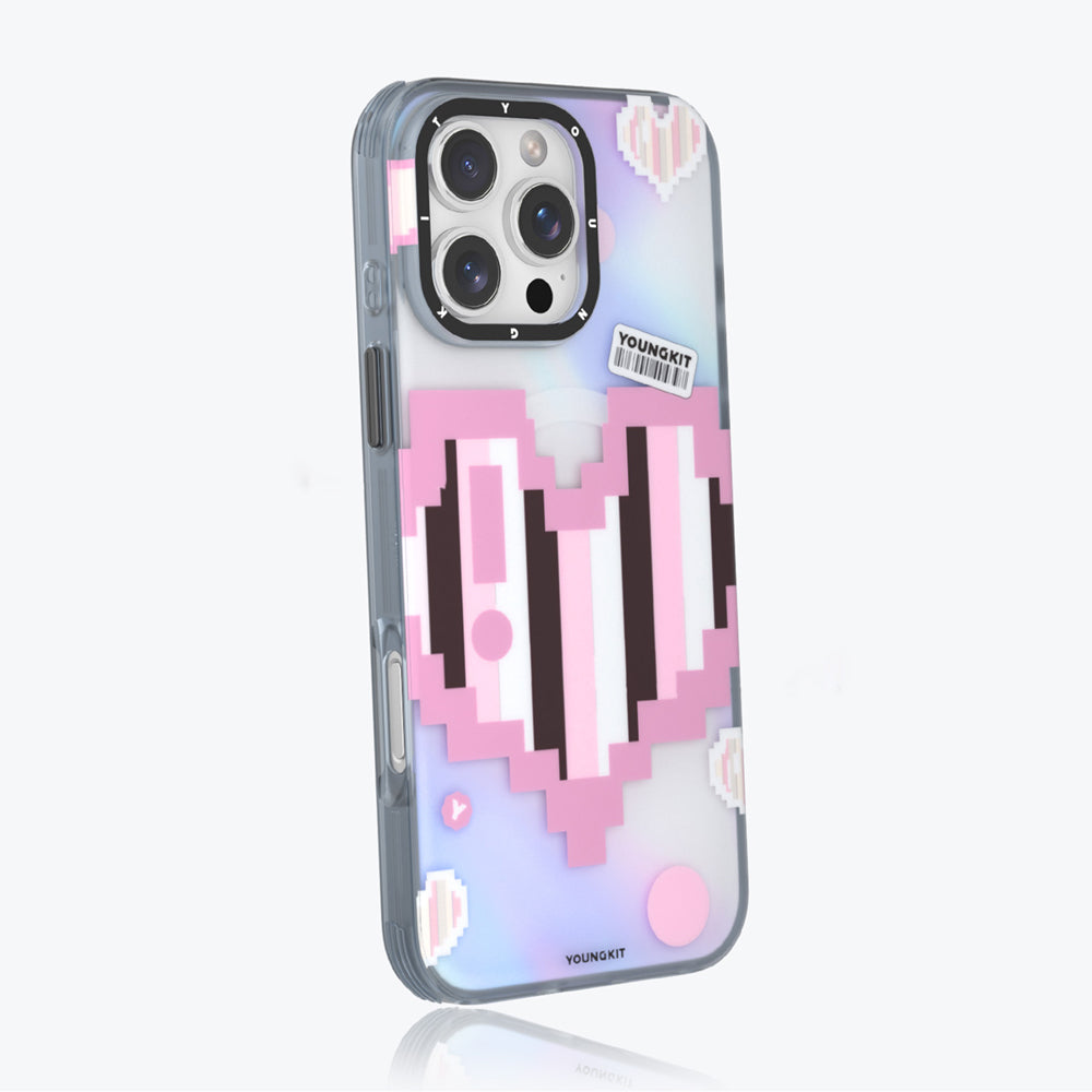 Apple iPhone 15 Pro Kılıf Magsafe Şarj Özellikli Youngkit Love Serisi Kapak Pembe