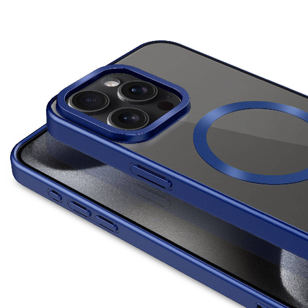 Apple iPhone 15 Pro Kılıf Mat Tasarımlı M-safe Wireless Şarj Özellikli Zore Mat Setro Kapak Titanyum