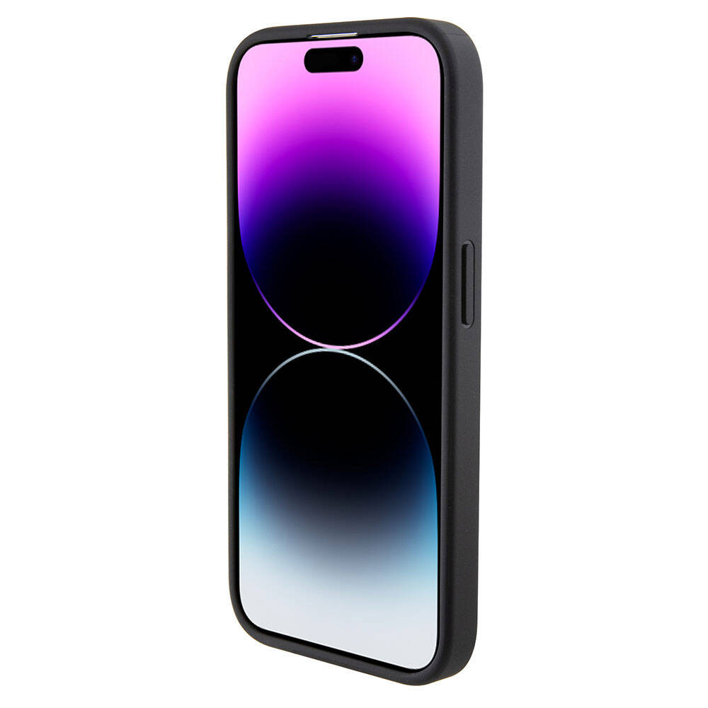 Apple iPhone 15 Pro Kılıf Mercedes Benz Orjinal Lisanslı Magsafe Şarj Özellikli Baskı Logolu Paralel Çizgi Desenli Deri Kapak Siyah