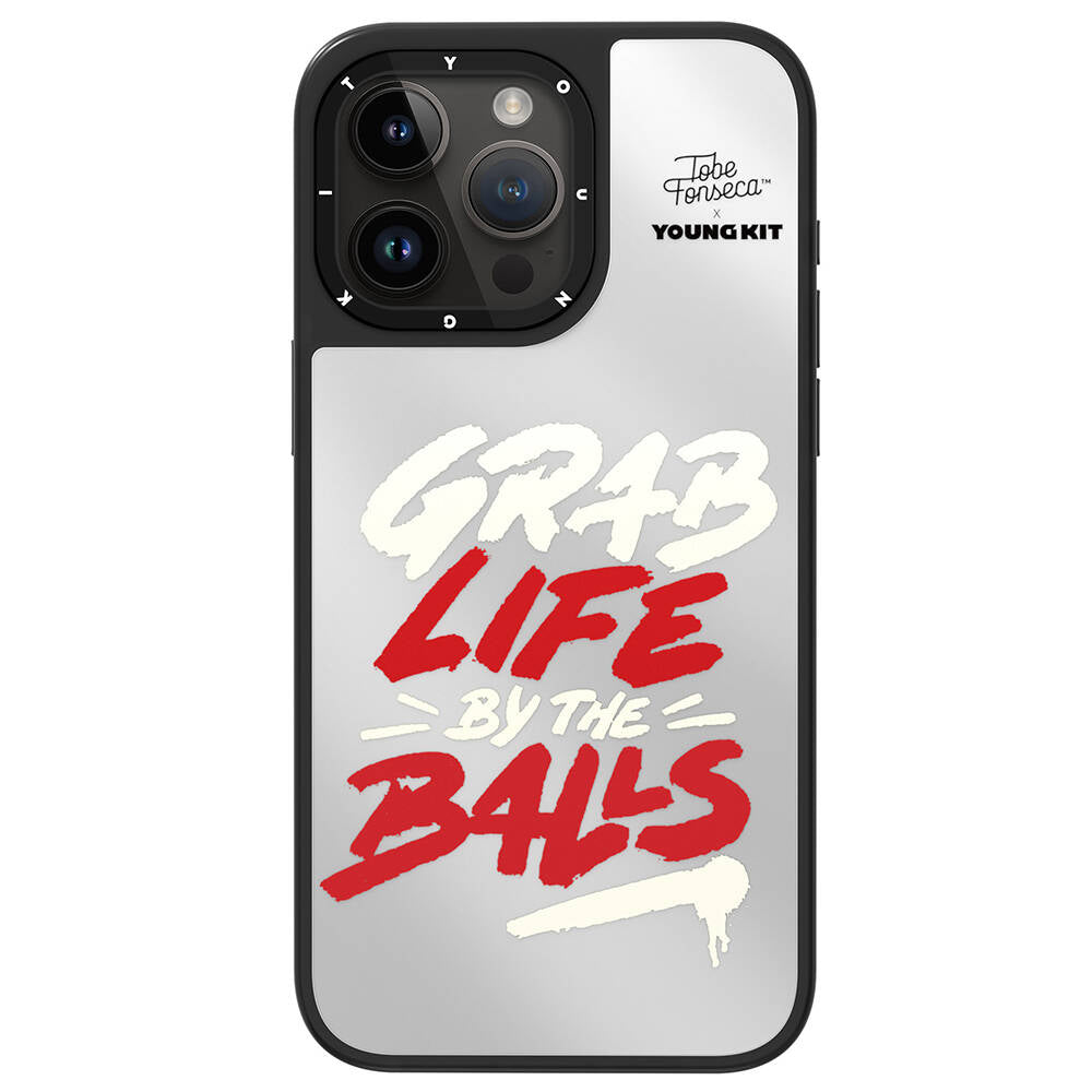 Apple iPhone 15 Pro Kılıf Tobias Fonseca Tasarımlı Youngkit Mirror Kapak Pembe